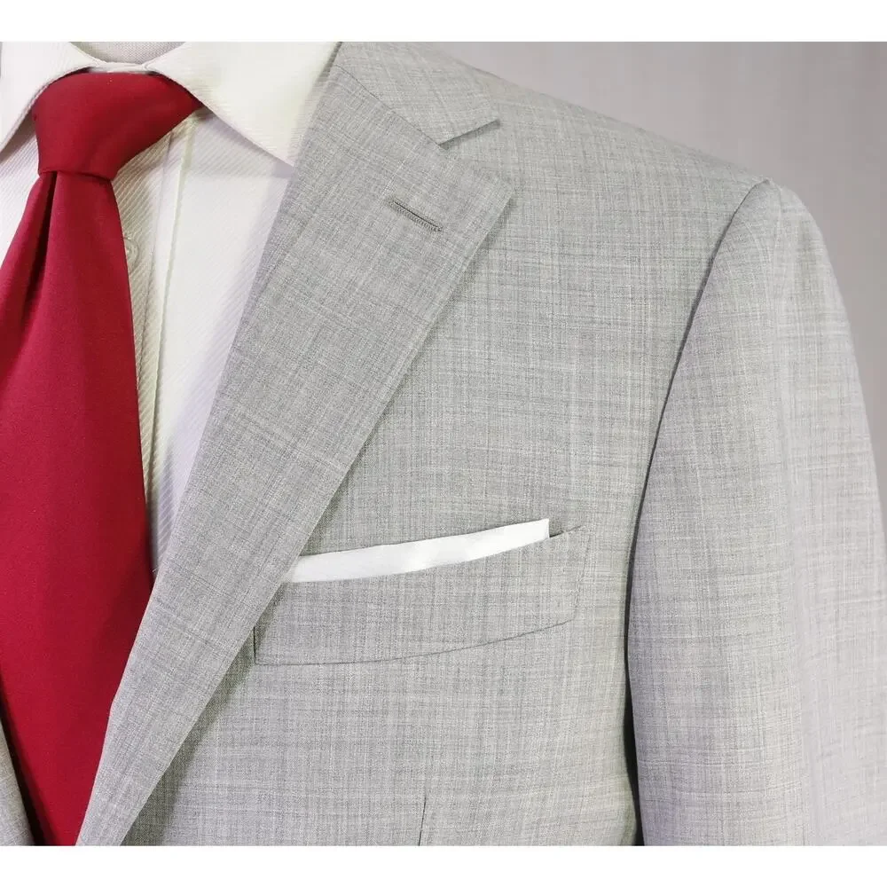 Suitsupply Havana Light Gray Super 120's Wool Slim Fit Patch Pocket Blazer 40S